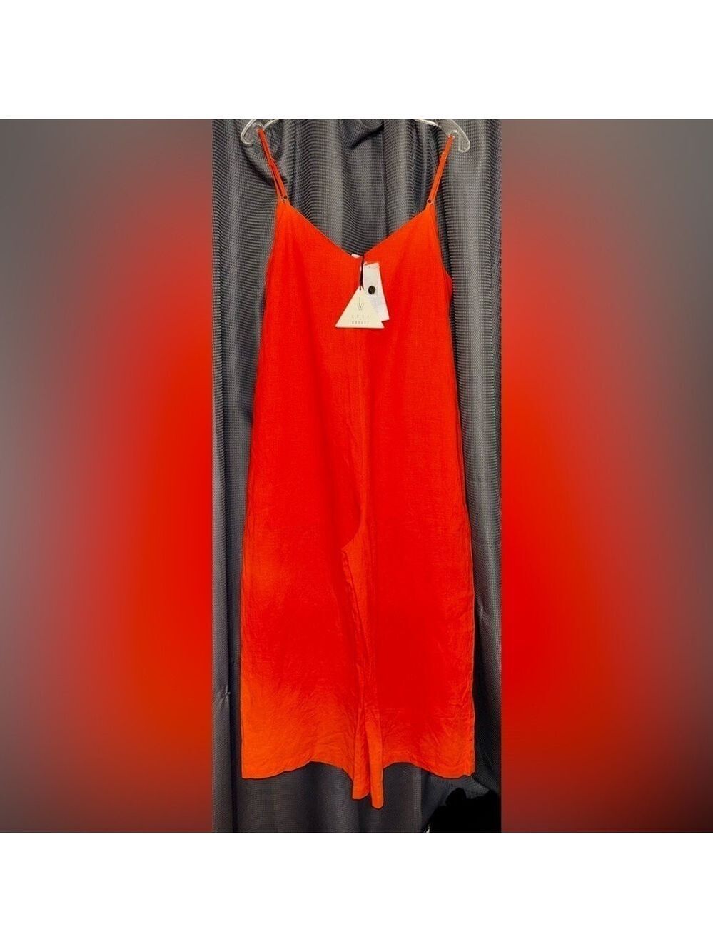 🔥NEW🔥 Urban Outfitters by Lost+Wander Papaya Soft Linen Button Side Jumpsuit LG - Picture 9 of 11